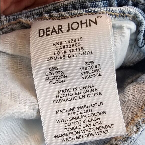 Dear John Wide Leg Cropped Jeans With Red And White Stripe On Side, Size 29 - Picture 8 of 8